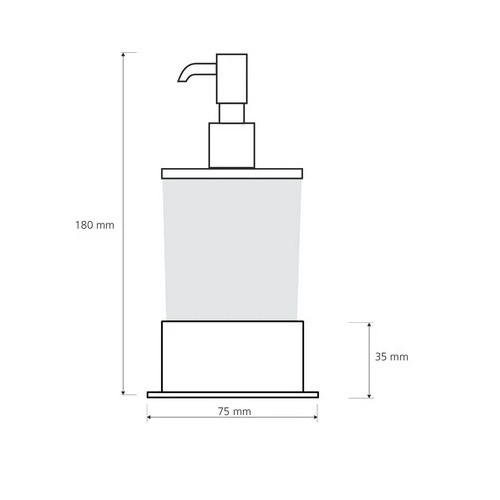 Дозатор для жидкого мыла BEMETA Plaza настольный на 200мл прямоугольный стеклянный хром 140109161