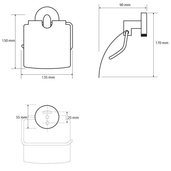 Держатель для туалетной бумаги с крышкой BEMETA OMEGA округлый металлический хром 104212012