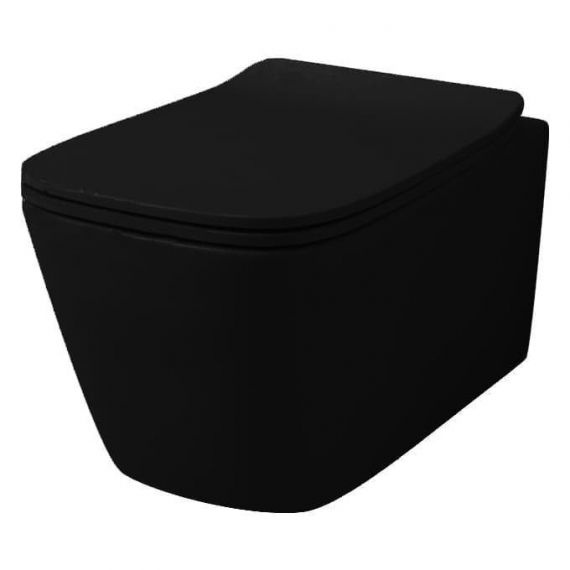Унітаз підвісний безобідковий чорний ARTCERAM A16 із сидінням з мікроліфтом ASV003 1700_ASA001 1771