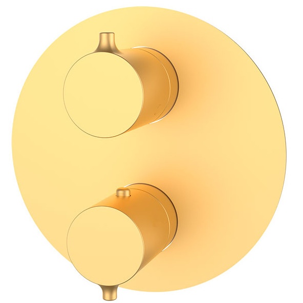 Cмеситель скрытого монтажа термостатический с переключателем GRB Time золотой латунь 170мм 47130488