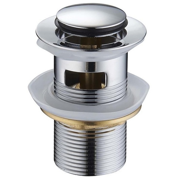 Донный клапан нажимной для раковины MEXEN с переливом латунь 1 1/4" глянцевый хром MEX-79925-00