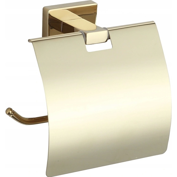 Тримач для туалетного паперу із кришкою MEXEN ARNO прямокутний металевий золото MEX-7020733-50