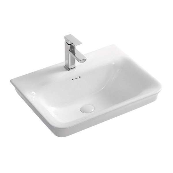 Раковина врезная для ванны на столешницу 610мм x 480мм VOLLE белый прямоугольная 13-01-60W