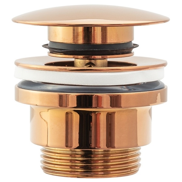 Донный клапан нажимной для раковины REA KLIK-KLAK без перелива латунь 1 1/4" глянцевый золотой REA-A533A