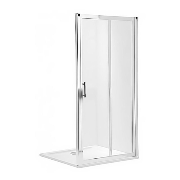 Двері скляні для душової ніші розсувні KOLO GEO 6 120x190см прозоре скло 6мм профіль хром GDRS12222003A