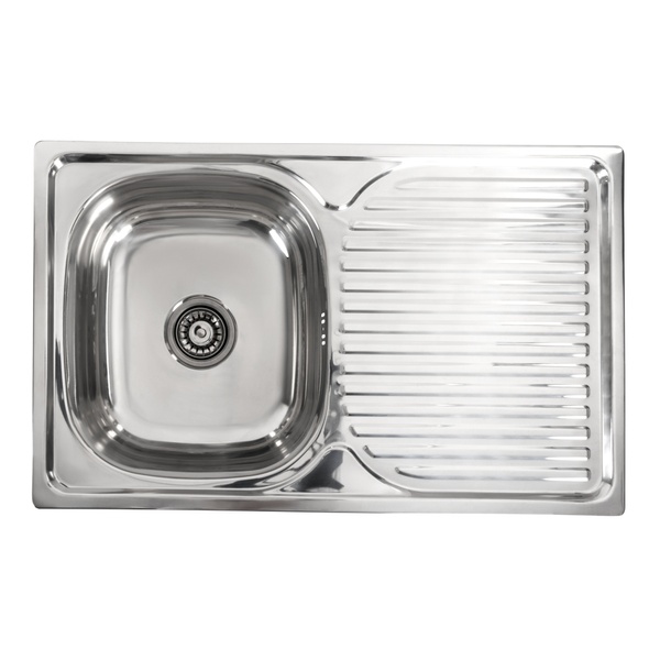 Мийка для кухні із нержавіючої сталі прямокутна PLATINUM 7848 780x480x180мм глянцева 0.8мм із сифоном PLS-A515