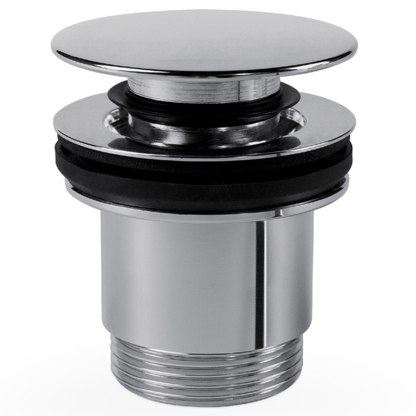 Донний клапан натискний для раковини TRES без переливу метал 1 1/4" глянцевий хром 24284001