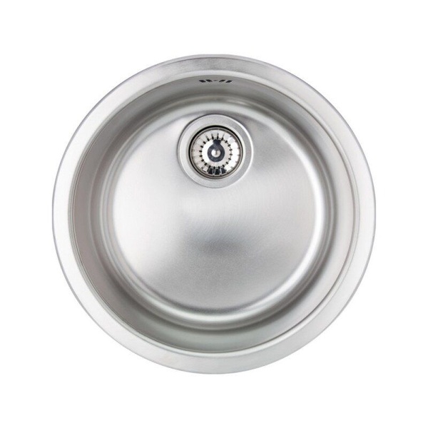 Мийка на кухню металева кругла APELL 435мм x 435мм матова 0.7мм без сифону врізна під стільницю FE435UBC