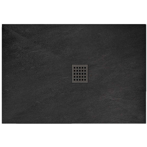 Піддон для душової кабіни REA ROCK REA-K4578 80x100x3.5см прямокутний акриловий із сифоном чорний