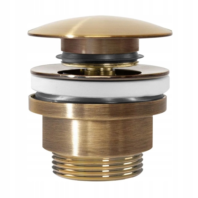 Донный клапан нажимной для раковины REA универсальный латунь 1 1/4" матовый золотой REA-A8110