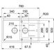 Мойка для кухни гранитная прямоугольная FRANKE Basis BFG 651-78 780x500x200мм с сифоном на полторы чаши черная 114.0272.603 2 из 2