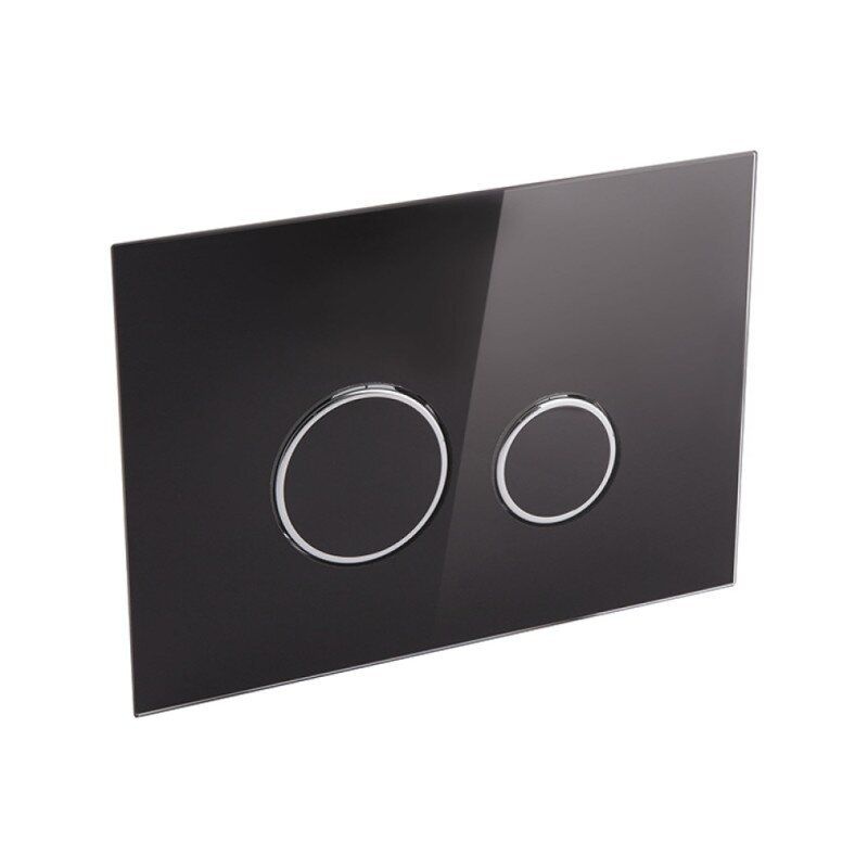 Кнопка слива для инсталляции Q-TAP Nest стеклянная двойная глянцевая чёрная QT0111V1163GB