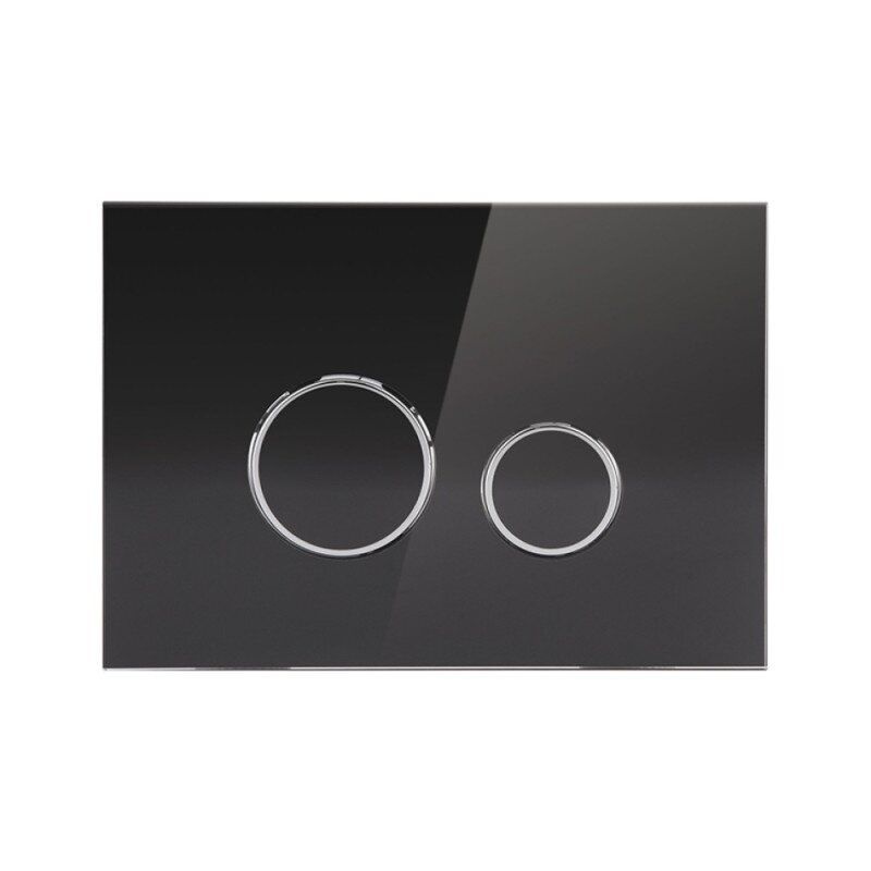 Кнопка слива для инсталляции Q-TAP Nest стеклянная двойная глянцевая чёрная QT0111V1163GB