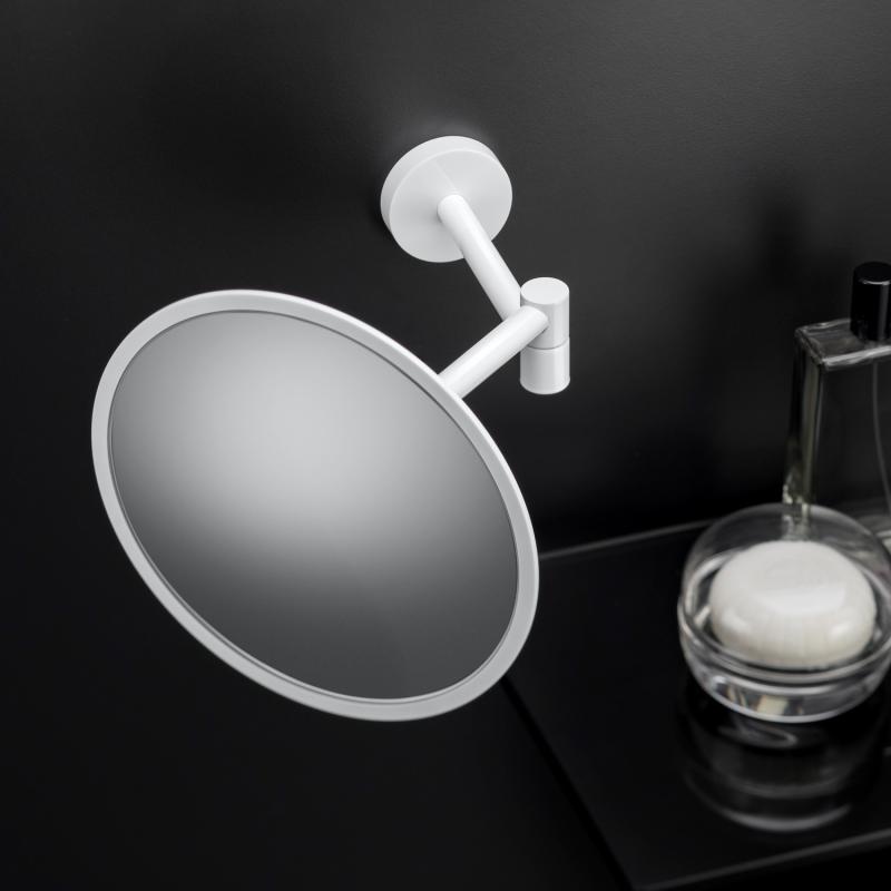 Косметическое зеркало COSMIC Black&White 2510585 круглое подвесное металлическое белое