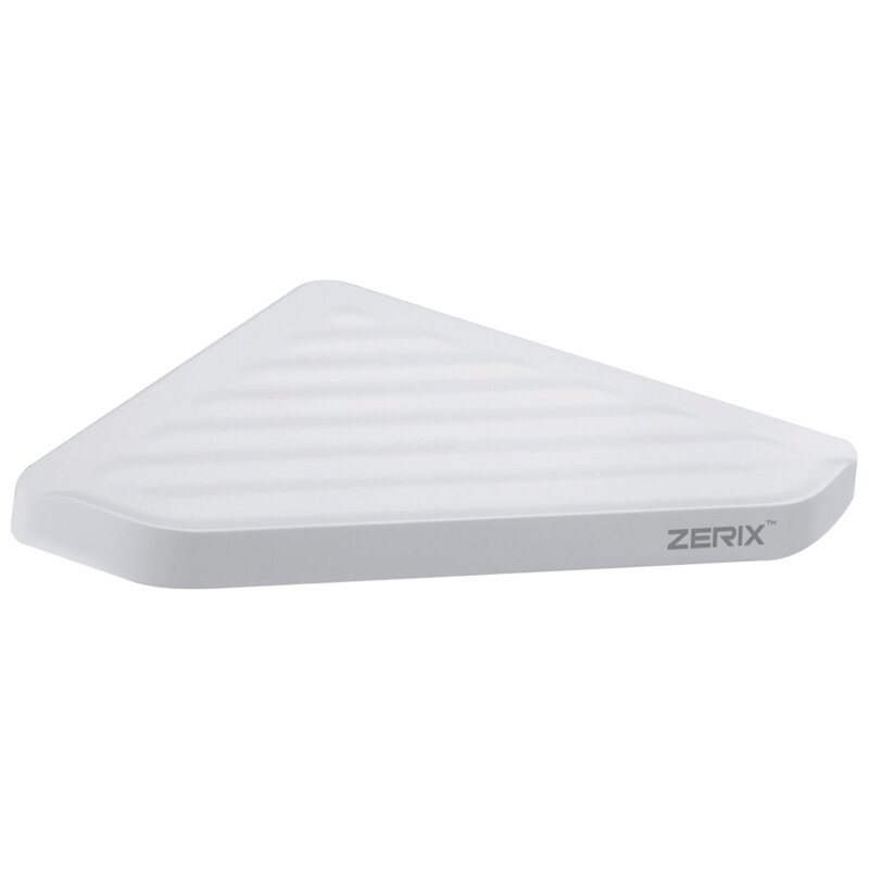 Полка настенная ZERIX A8021 270мм угловая прямоугольная пластиковая белая ZX2815
