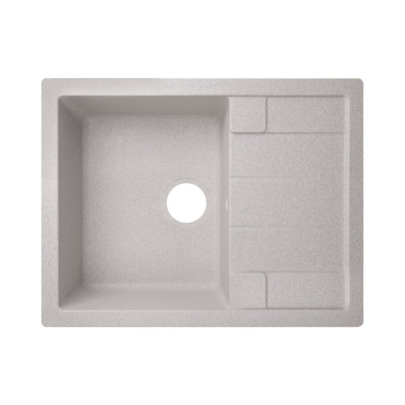 Раковина на кухню зі штучного каміння прямокутна LIDZ GRA-09 500мм x 650мм сірий без сифону LIDZGRA09650500200