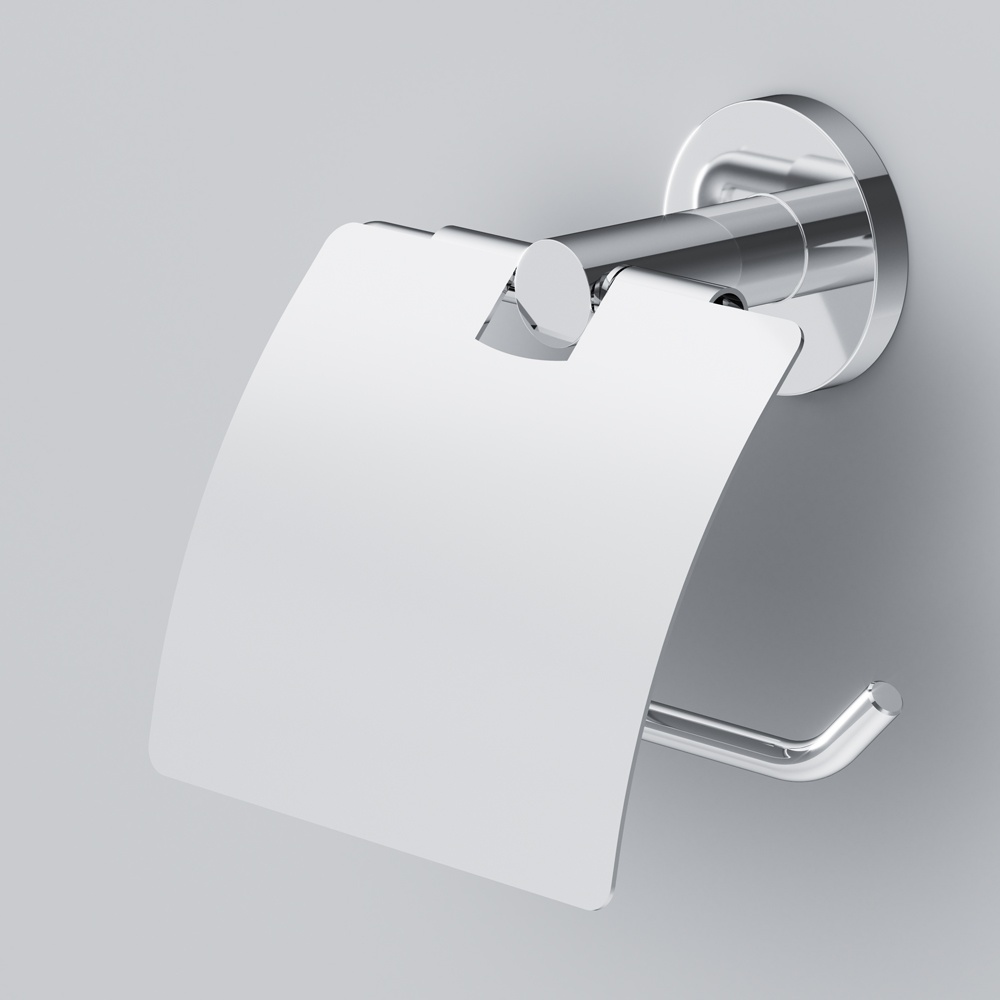 Держатель для туалетной бумаги с крышкой AM.PM X-Joy округлый металлический хром A85A341400