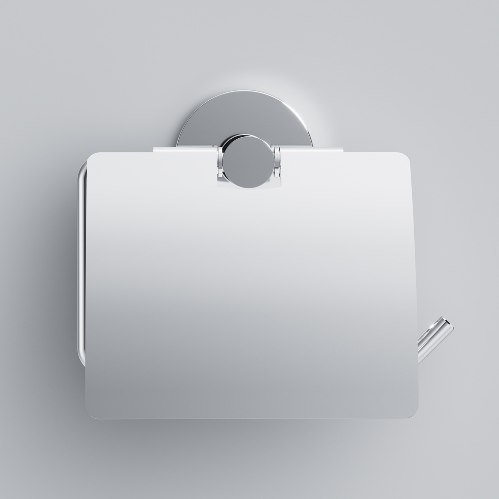 Тримач для туалетного паперу із кришкою AM.PM X-Joy округлий металевий хром A85A341400