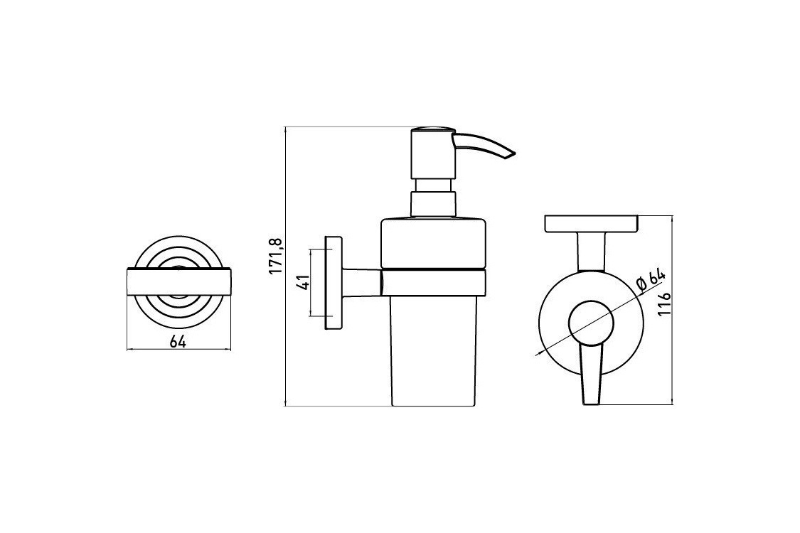 Дозатор для жидкого мыла настенный EMCO Polo хром 130мл стекло 0721 001 01