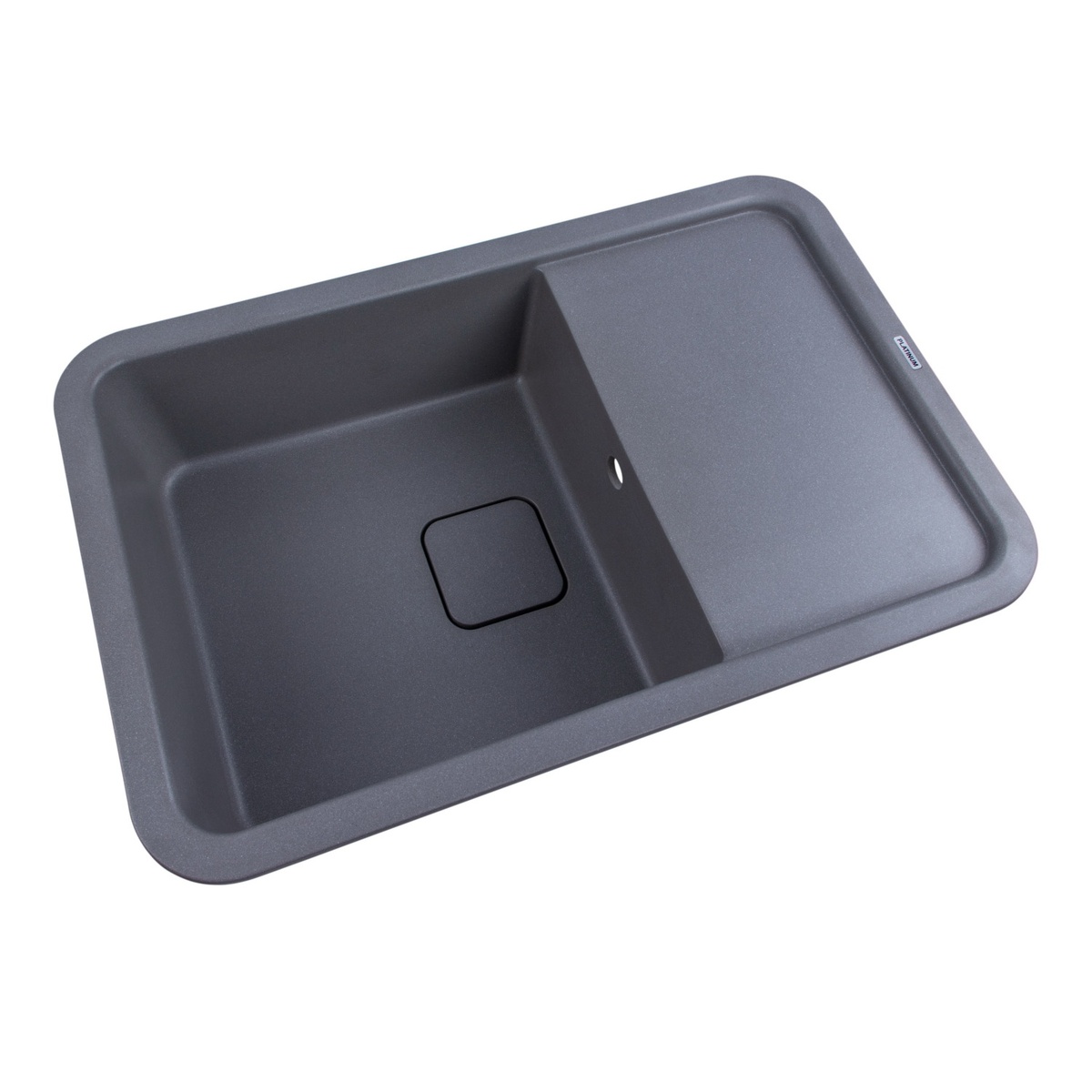 Мийка для кухні гранітна прямокутна PLATINUM 7850 CUBE 775x505x180мм без сифону сіра PLS-A24499