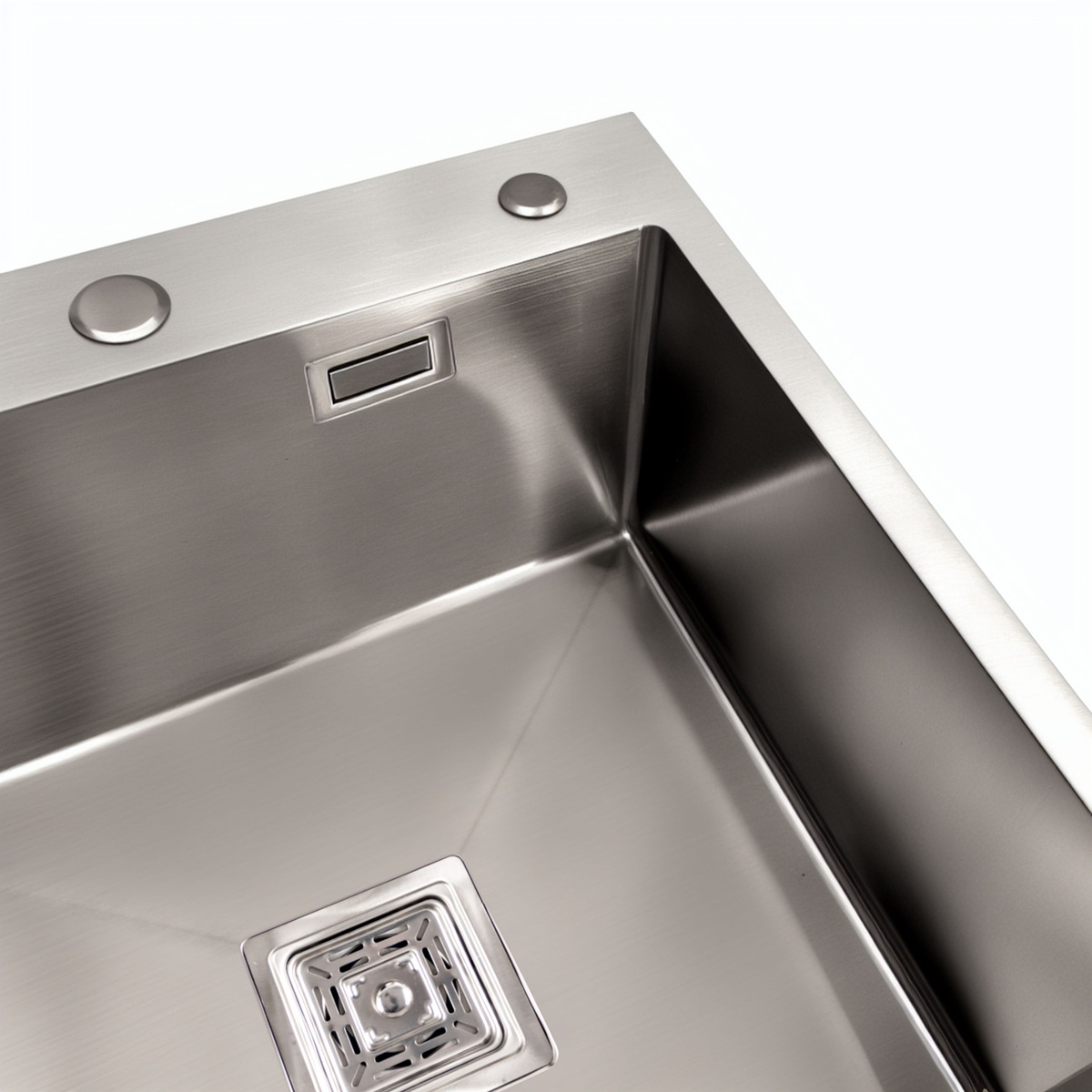 Мийка для кухні із нержавіючої сталі квадратна PLATINUM Handmade HSBB 500x500x220мм глянцева 1мм із сифоном PLS-A36993