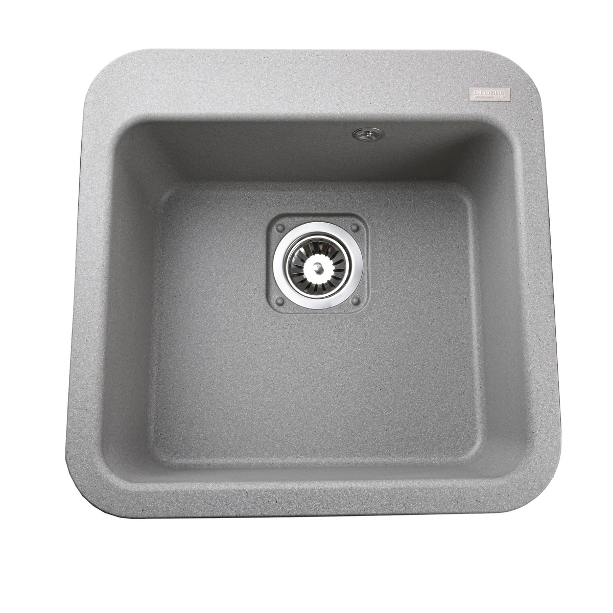 Кухонна мийка керамогранітна квадратна GLOBUS LUX BARBORA 510мм x 510мм сірий без сифону 000013966