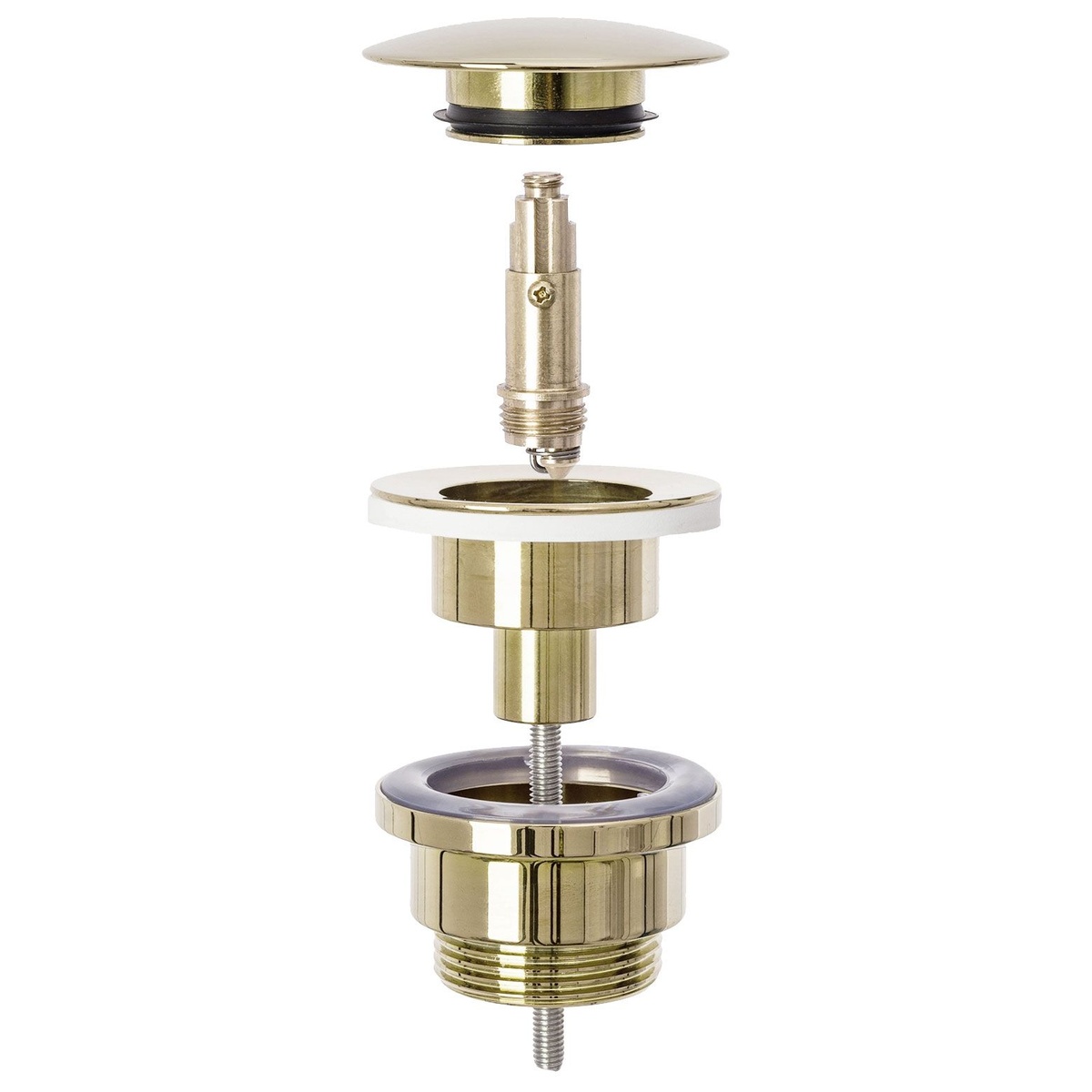 Донный клапан для раковины REA KLIK-KLAK 62мм без перелива латунь 1 1/4" глянцевый золотой REA-A2360