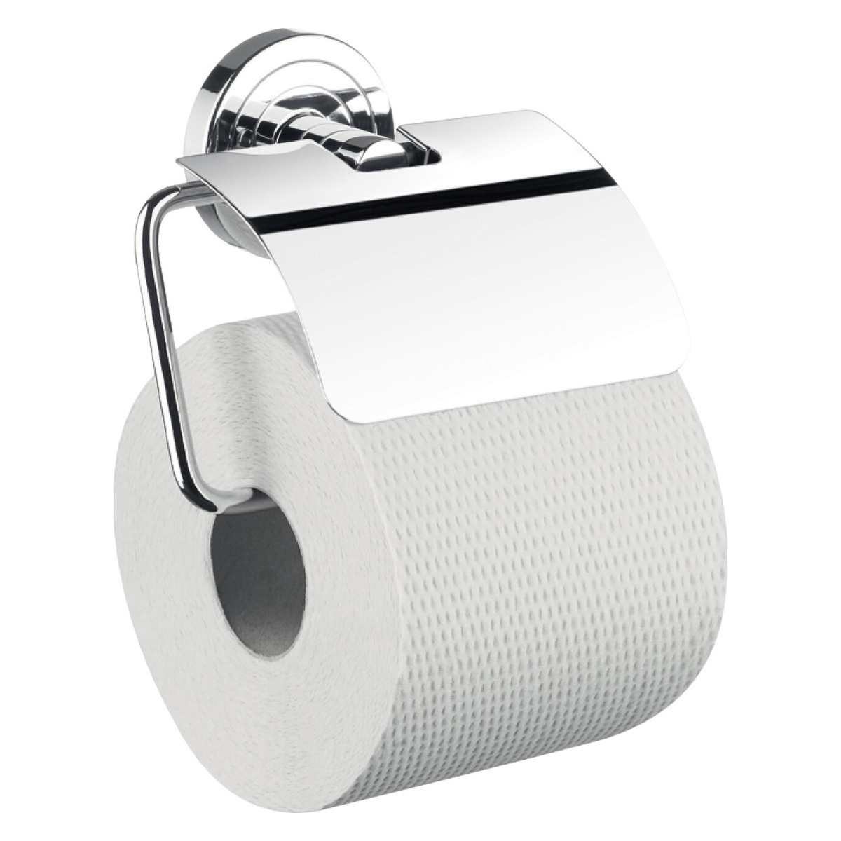 Тримач для туалетного паперу із кришкою EMCO Polo округлий металевий хром 070000100