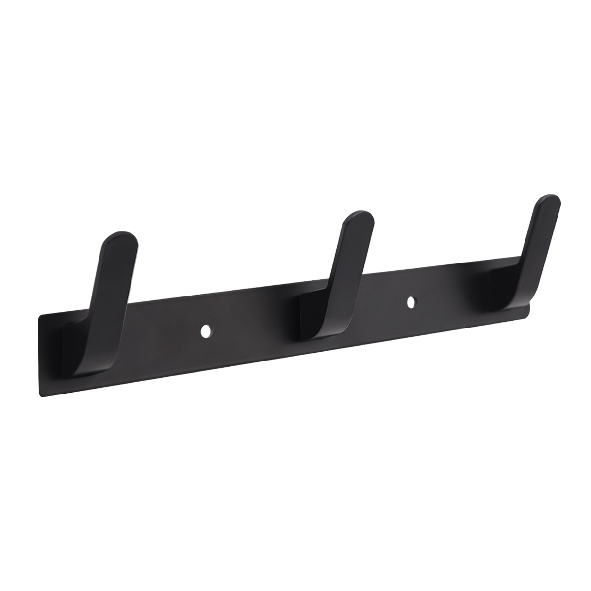 Тримач з гачками для рушників MVM 255мм потрійний прямокутний металевий чорний HA-01/3 BLACK