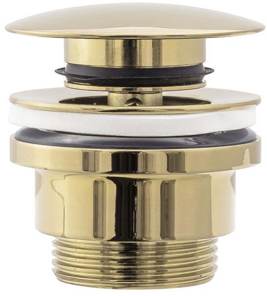 Донный клапан нажимной для раковины REA KLIK-KLAK без перелива латунь 1 1/4" глянцевый золотой REA-A2360