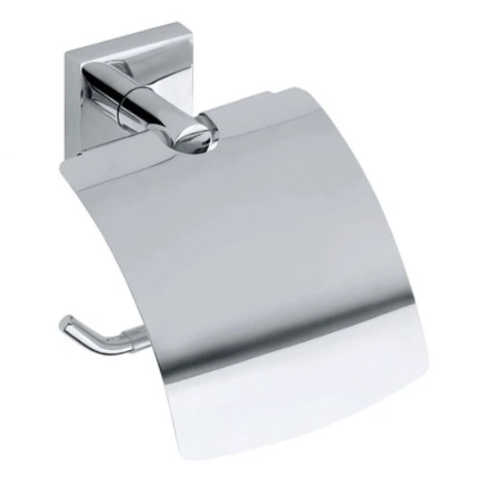 Держатель для туалетной бумаги с крышкой BEMETA Beta прямоугольный металлический хром 132112012
