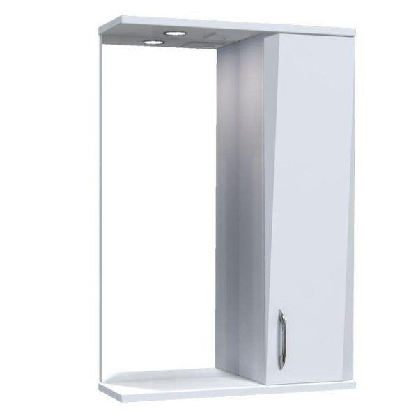 Шкафчик подвесной с зеркалом в ванную AQUARIUS Zhako 50x70x17см c подсветкой с полочкой белый AQ-U1112382883