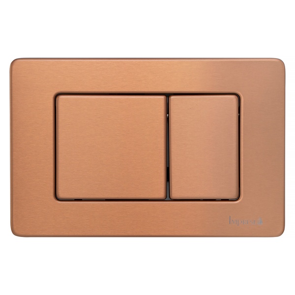 Кнопка зливу для інсталяції IMPRESE нержавійка подвійна глянцева рожеве золото i7112SR