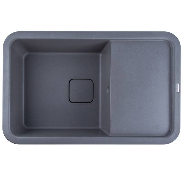 Мийка для кухні гранітна прямокутна PLATINUM 7850 CUBE 775x505x180мм без сифону сіра PLS-A24499