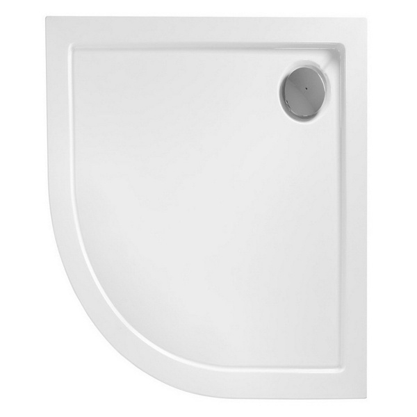 Піддон для душової кабіни REA Look L 100x80x6см напівкруглий акриловий із сифоном білий REA-K7909