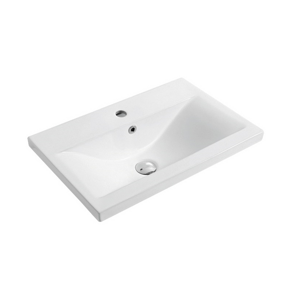 Умивальник врізний для ванної на стільницю 610мм x 395мм VOLLE VOLLE білий прямокутна 13-01-603