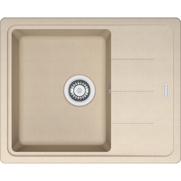Мийка для кухні гранітна прямокутна FRANKE Basis BFG 611-62 620x500x200мм із сифоном бежева 114.0272.595