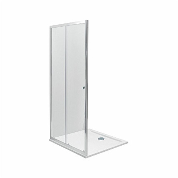 Двері скляні для душової ніші розсувні двосекційнi KOLO First 100x190см прозоре скло 6мм профіль хром ZDDS10222003