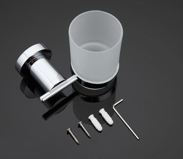 Стакан для зубных щеток GAPPO G1806 округлый стеклянный хром
