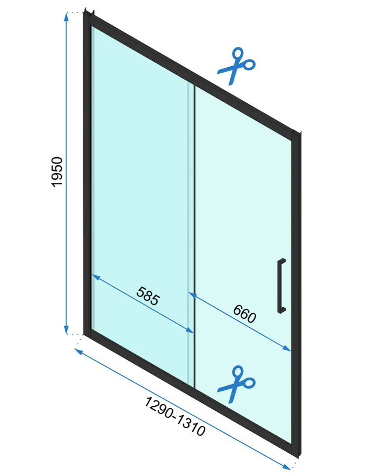 Дверь для душевой ниши REA Rapid Slide стеклянная раздвижная двухсекционная 195x130см прозрачная 6мм профиль хром REA-K5603