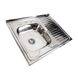 Мийка для кухні PLATINUM з нержавіючої сталі 8060 L 800x600мм прямокутна накладна глянцева 0.7мм із сифоном PLS-A580 2 з 5