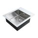 Мийка для кухні із нержавіючої сталі прямокутна PLATINUM Handmade WHITE GLASS 600x510x200мм глянцева 1.5мм із сифоном PLS-A34804 2 з 5