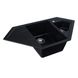 Мийка для кухні гранітна кутова PLATINUM 9950 PANDORA 990x500x200мм без сифону на півтори чаші чорна PLS-A25194 3 з 5