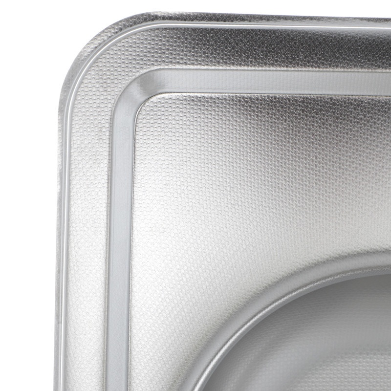 Мийка для кухні із нержавіючої сталі квадратна ZERIX Z4848-06-160D 480x480x160мм мікротекстура 0.6мм із сифоном ZM0558