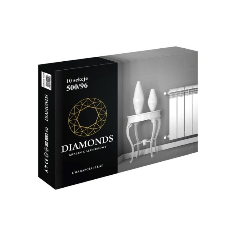 Алюминиевый радиатор отопления DIAMOND Diamonds боковое подключение 580 мм x 800 мм D50096A