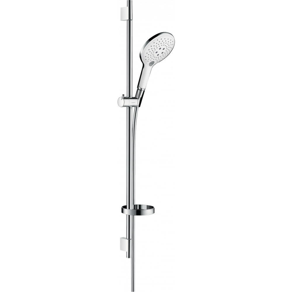 Душевой набор HANSGROHE Raindance Select Unica'S Puro 27803400 с ручной лейкой, шлангом и стойкой 1008мм хром/белый