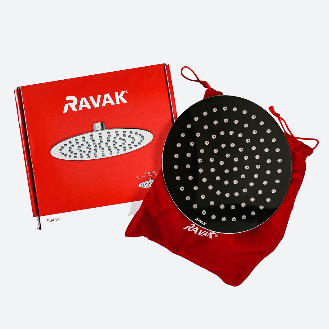 Лійка для верхнього душу RAVAK Chrome кругла 200мм із нержавіючої сталі хром X07P335