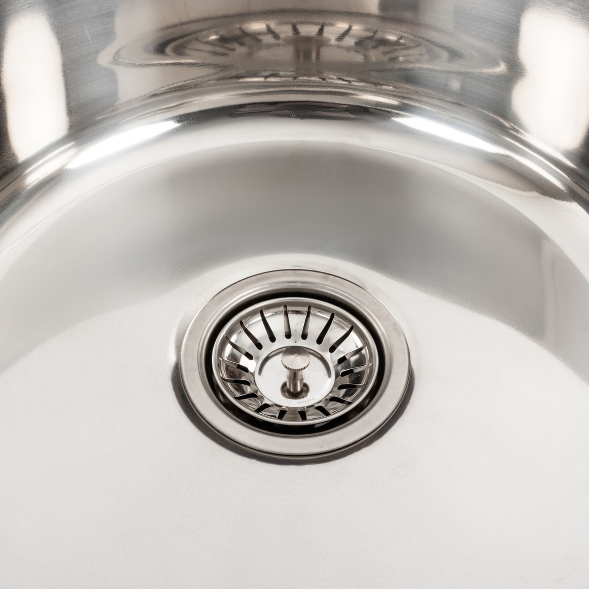 Мийка для кухні із нержавіючої сталі кругла PLATINUM 490 ПОЛIРОВКА 490x490x180мм глянцева 0.8мм із сифоном PLS-A261