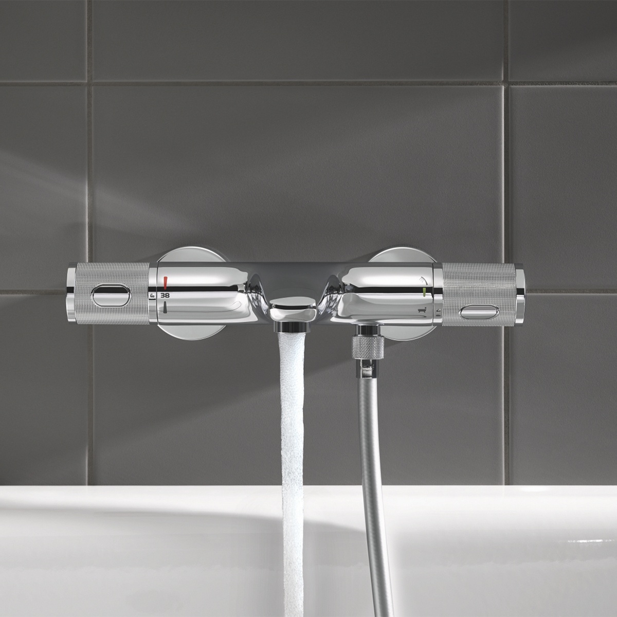 Змішувач для ванної із термостатом GROHE QuickFix Precision Feel 34788000 хром латунь CV033576