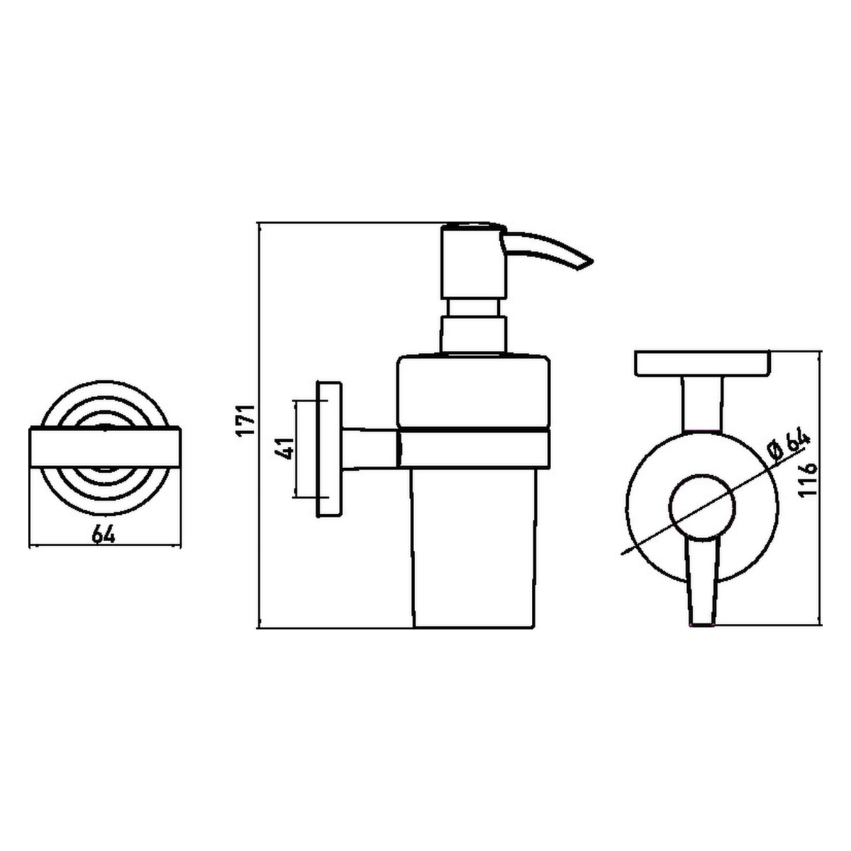 Дозатор для жидкого мыла EMCO настенный на 245мл округлый пластиковый хром 072100102